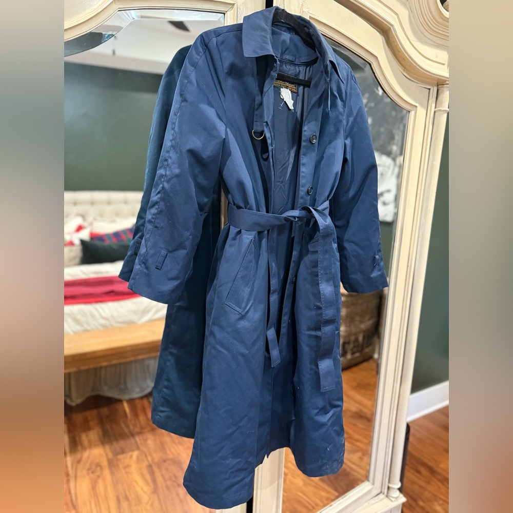 Eddie Bauer GOOSEDOWN Navy Trench Coat